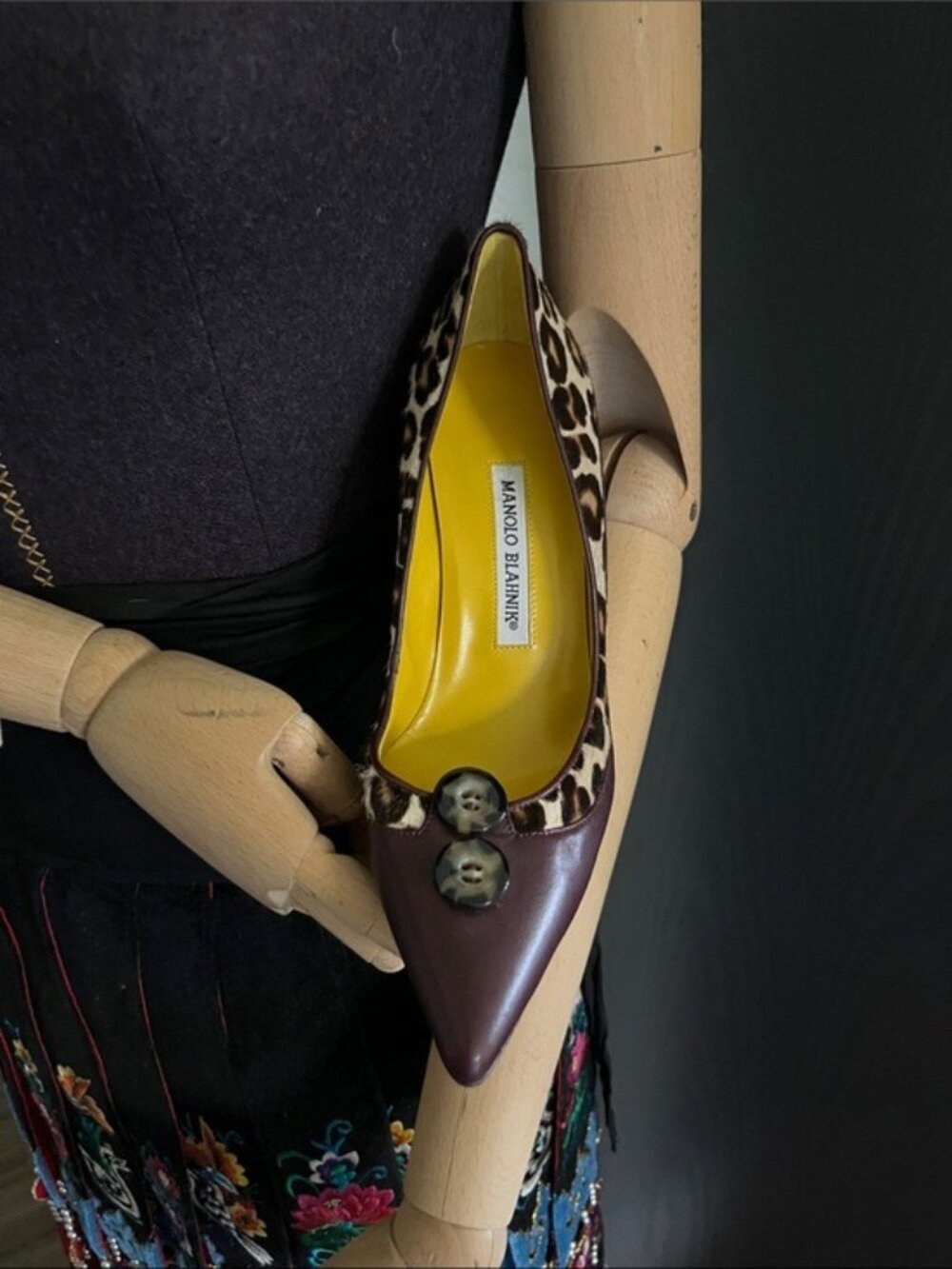 Manolo Blahnik Plum Leather Pointed Pump 2010's
